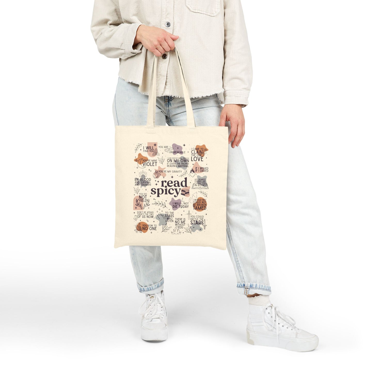 Read Spicy Cotton Canvas Tote Bag - Bags - Natural - After Word