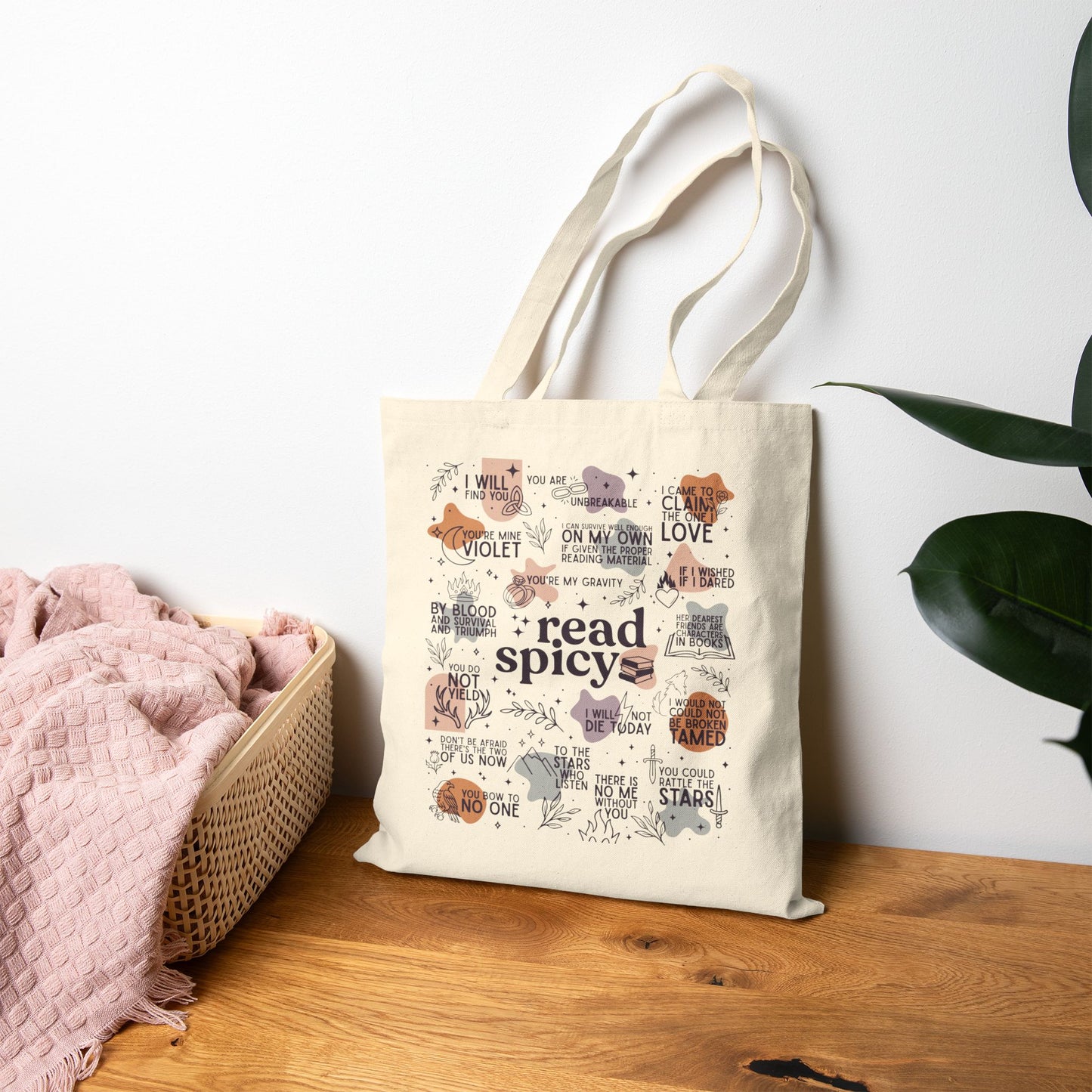 Read Spicy Cotton Canvas Tote Bag - Bags - Natural - After Word