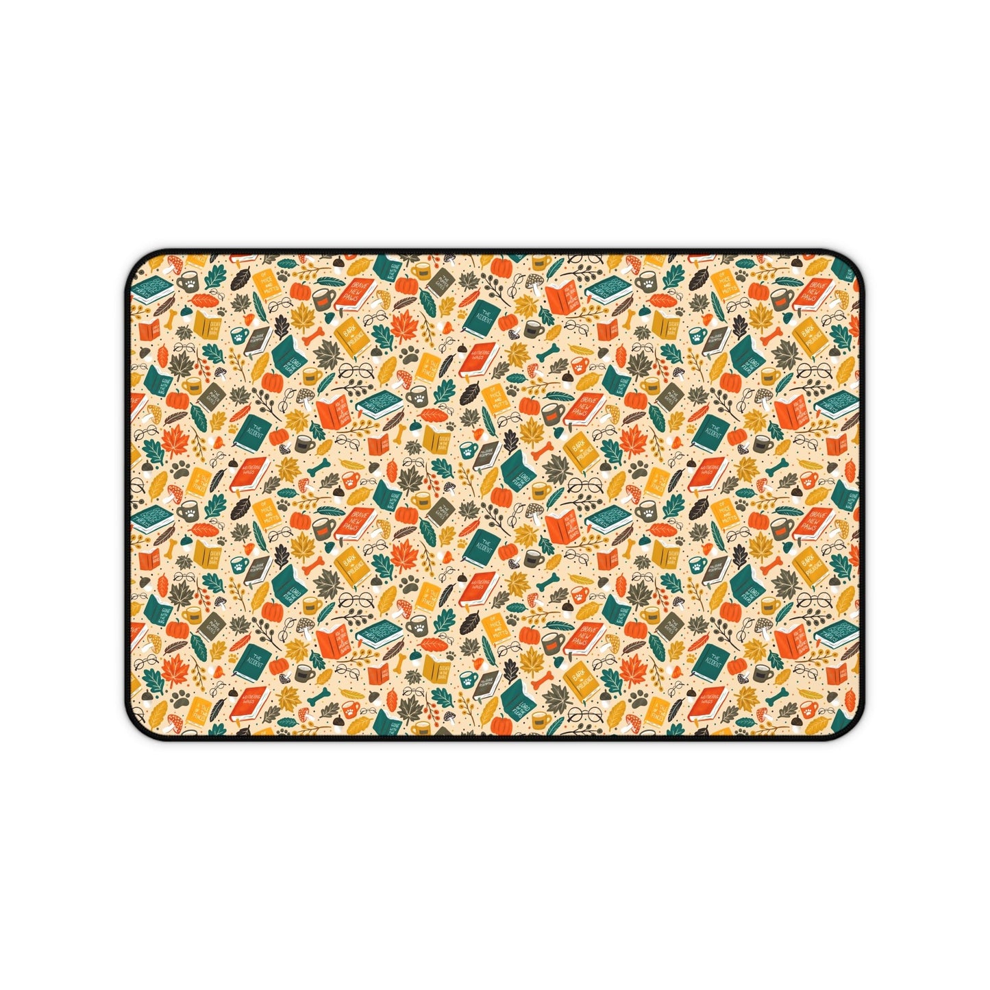 Barking Good Books - Cozy Season Desk Mat - Home Decor - 12" × 18" - After Word