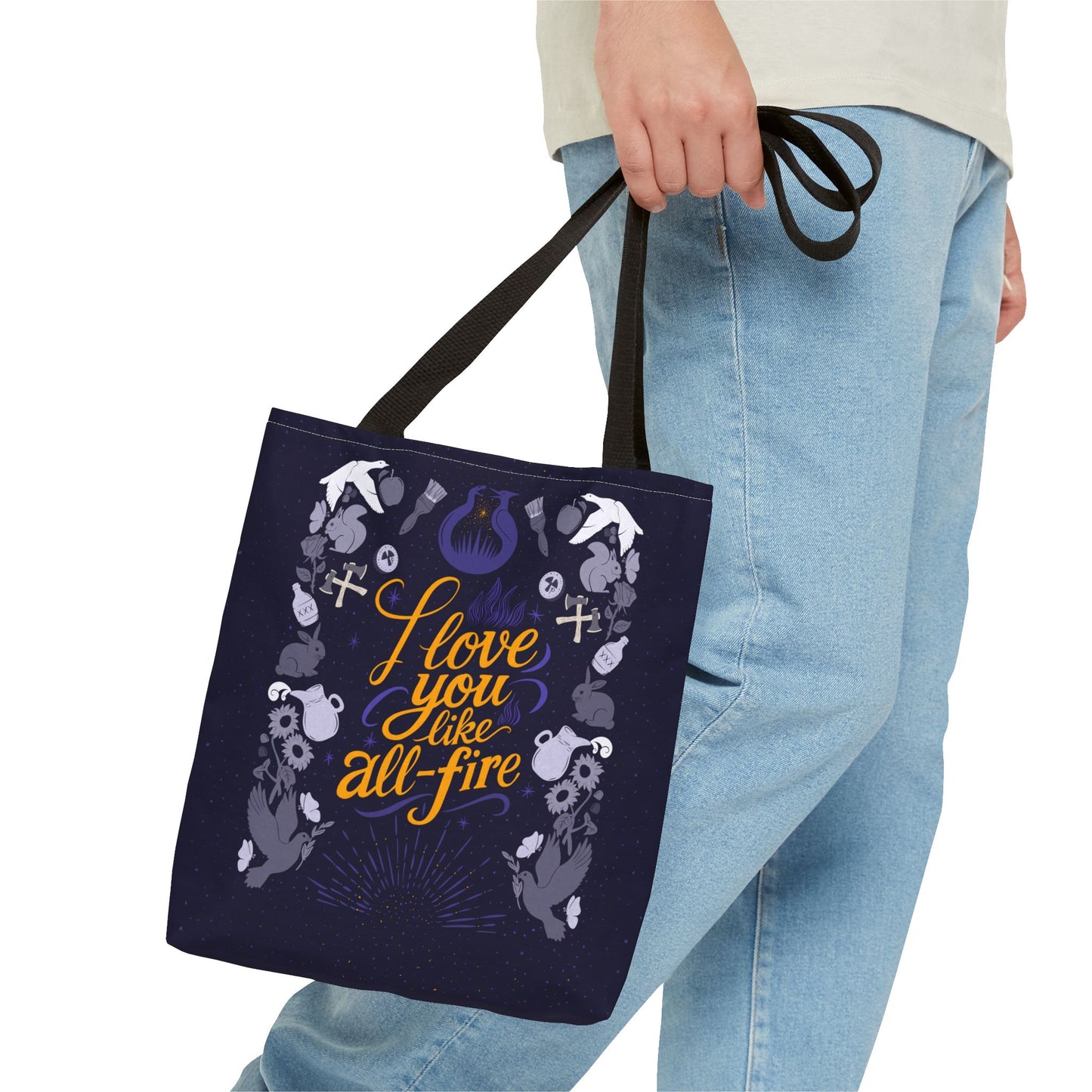 I Love You Like All - Fire Tote Bag – Sunrise on the Reaping Inspired - Bags - 13" × 13'' - After Word