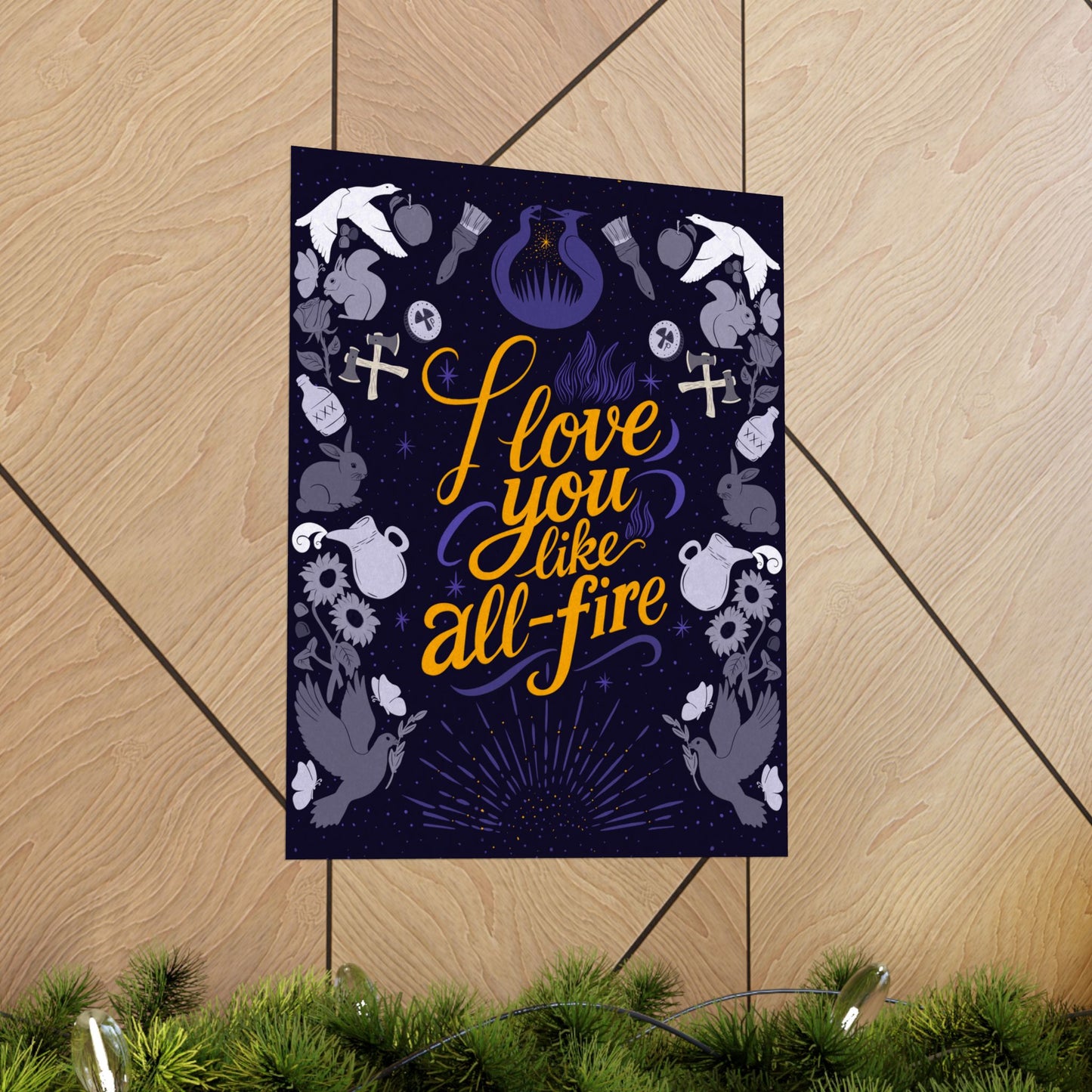Inspirational Matte Vertical Poster - "I Love You Like All - Fire" - Poster - 16″ x 20″ - After Word