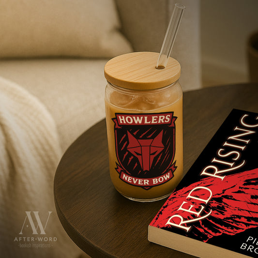 Howlers Never Bow Red Rising Inspired 16oz Sipper with Lid with Straw - Mug - With lid and straw - After Word