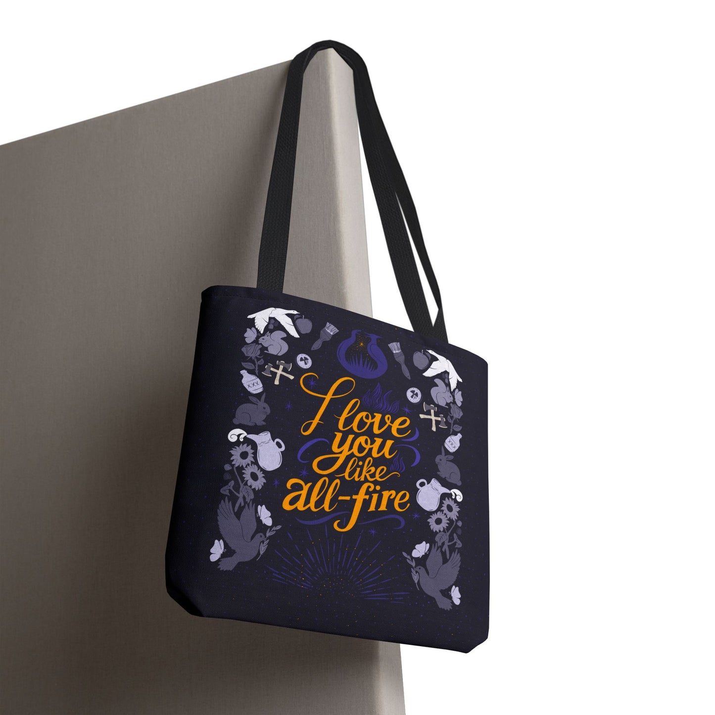 I Love You Like All - Fire Tote Bag – Sunrise on the Reaping Inspired - Bags - 13" × 13'' - After Word