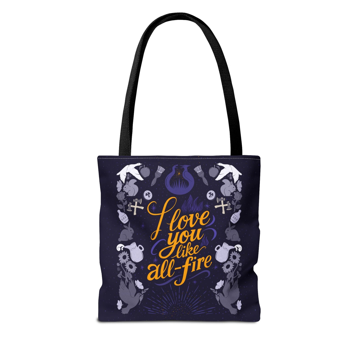I Love You Like All - Fire Tote Bag – Sunrise on the Reaping Inspired - Bags - 13" × 13'' - After Word