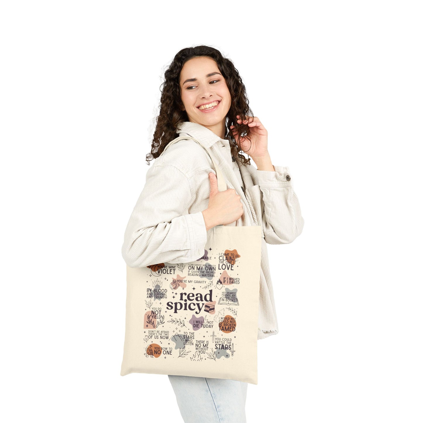 Read Spicy Cotton Canvas Tote Bag - Bags - Natural - After Word