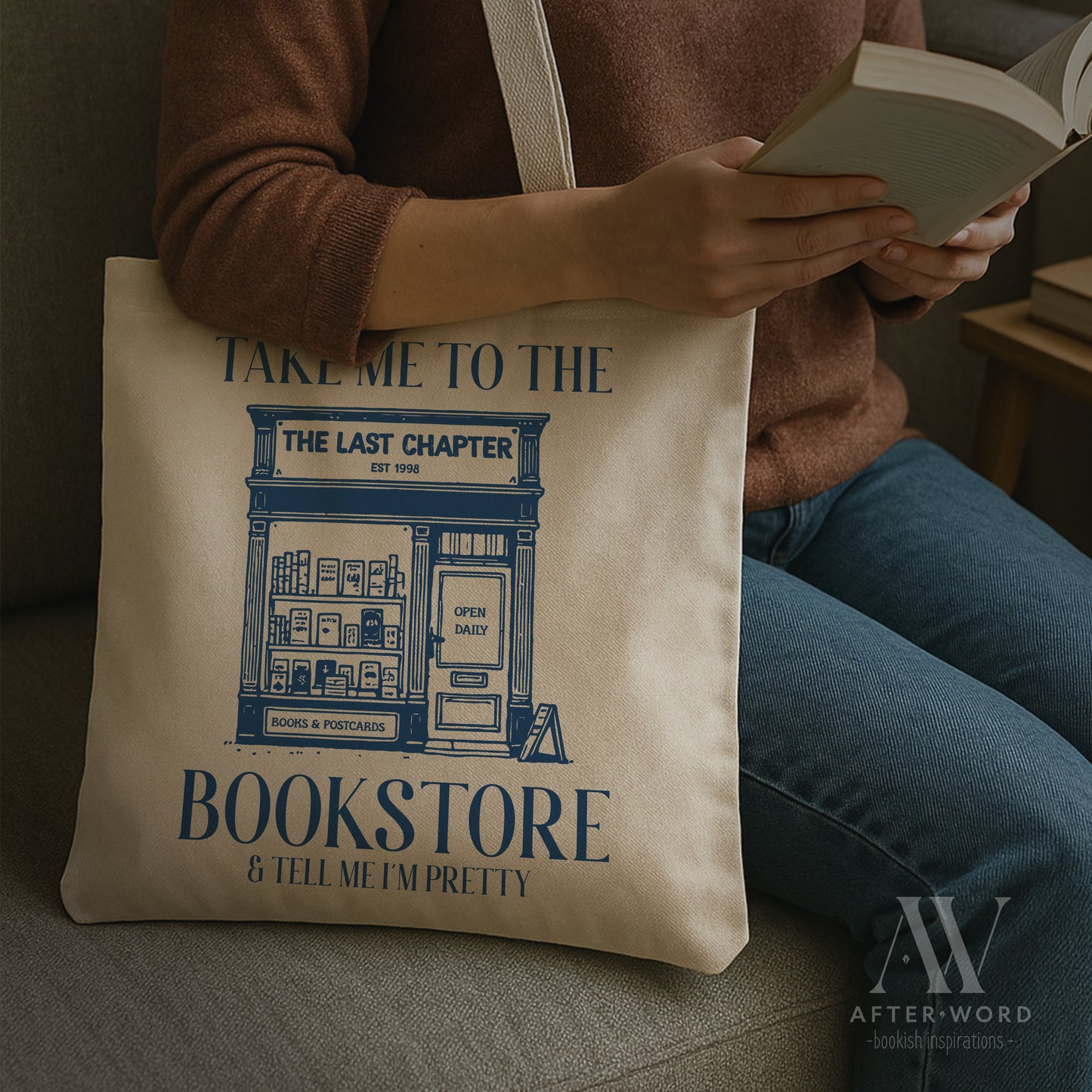 Take Me to the Bookstore Tote - Bags - Natural - After Word