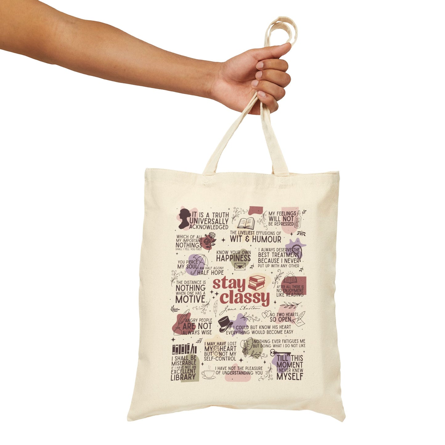 Jane Austen Inspired Classic Literature Tote Bag - Bags - Natural - After Word