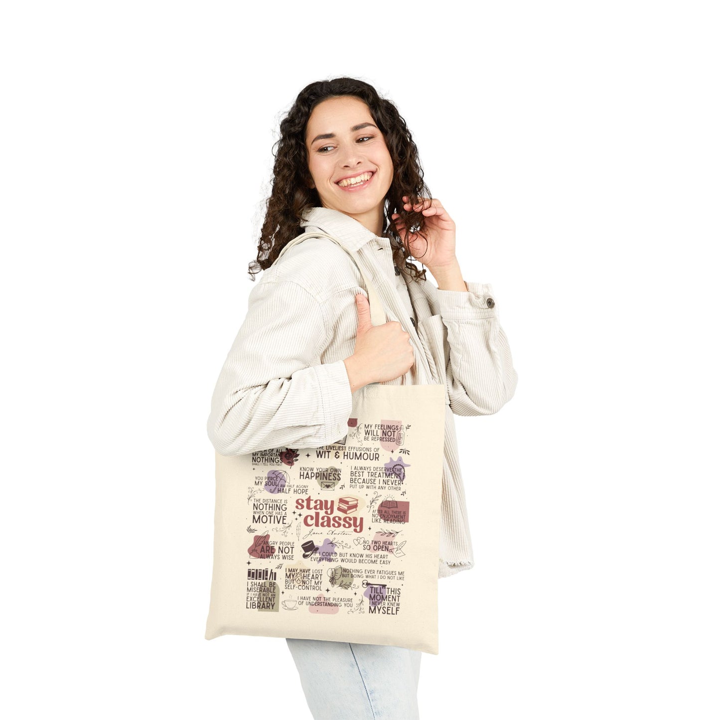 Jane Austen Inspired Classic Literature Tote Bag - Bags - Natural - After Word