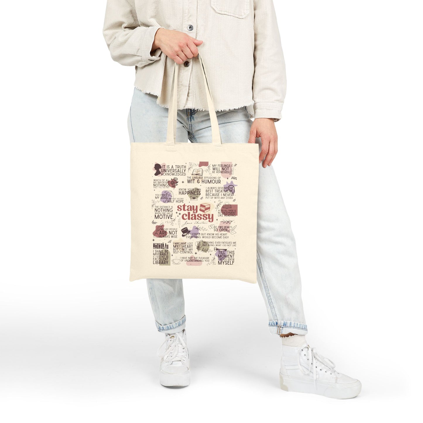 Jane Austen Inspired Classic Literature Tote Bag - Bags - Natural - After Word