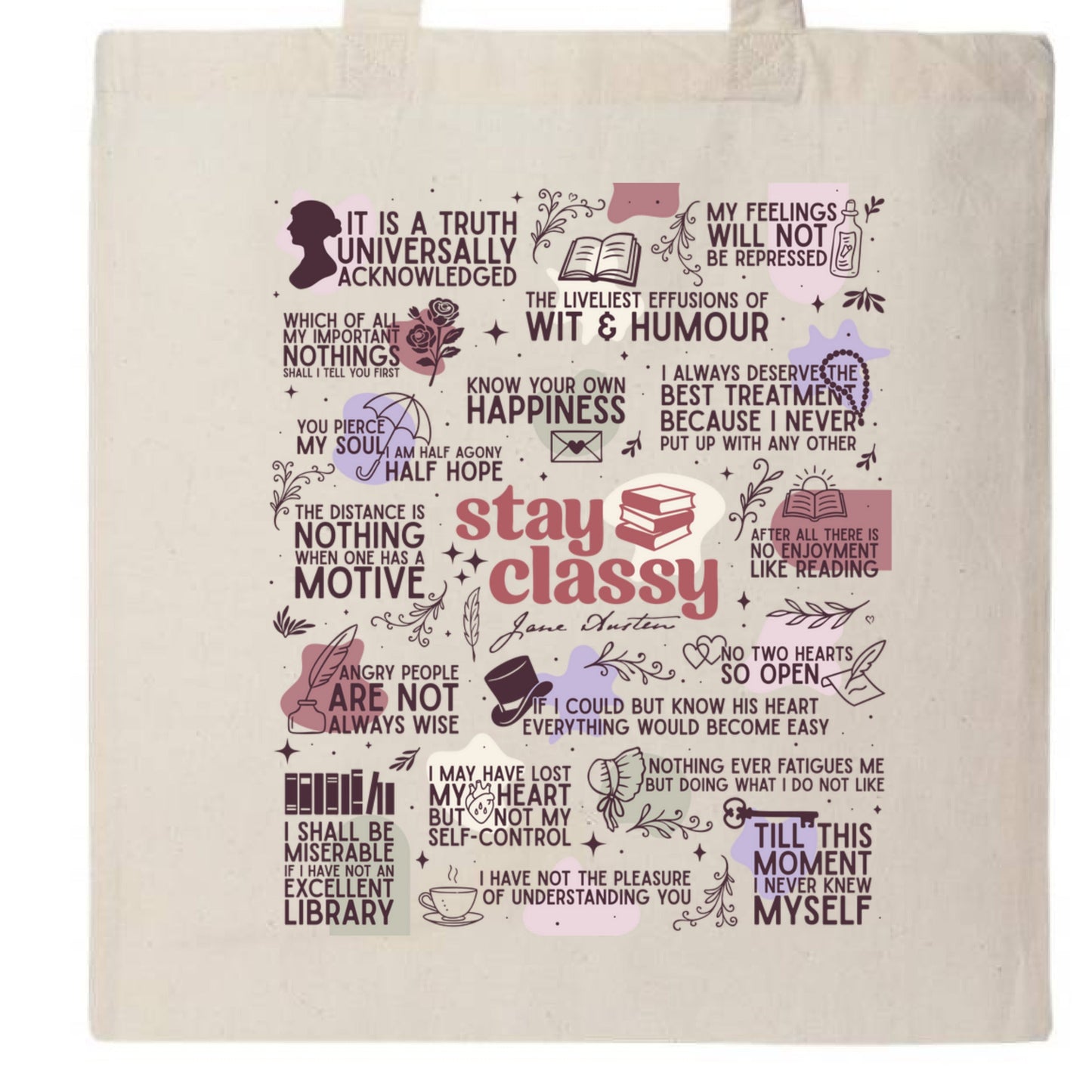 Jane Austen Inspired Tote Bag