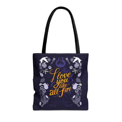 I Love You Like All - Fire Tote Bag – Sunrise on the Reaping Inspired - Bags - 16" × 16'' - After Word