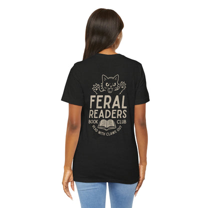 Feral Readers Book Club Tee – Read With Claws Out - T-Shirt - Black Heather - After Word