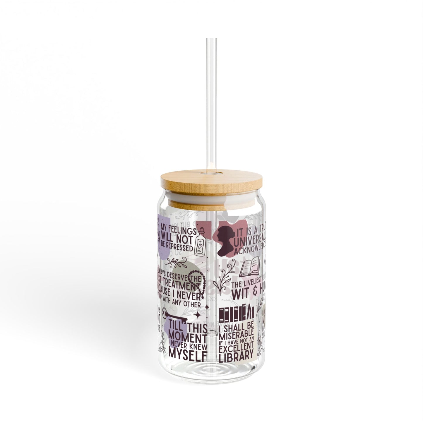 Stay Classy Sipper Glass, 16oz - Jane Austen Inspired - Mug - With lid and straw - After Word