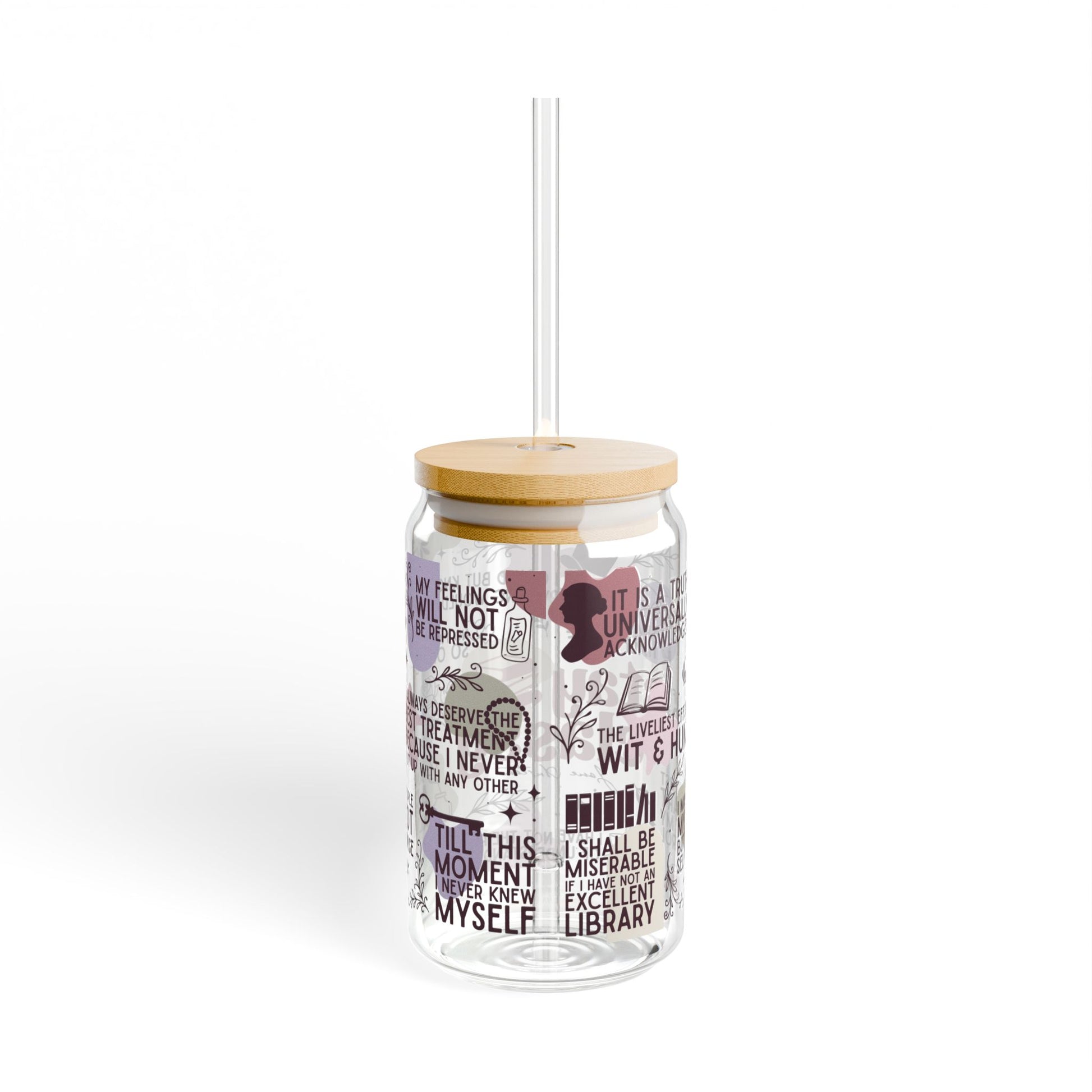 Stay Classy Sipper Glass, 16oz - Jane Austen Inspired - Mug - With lid and straw - After Word