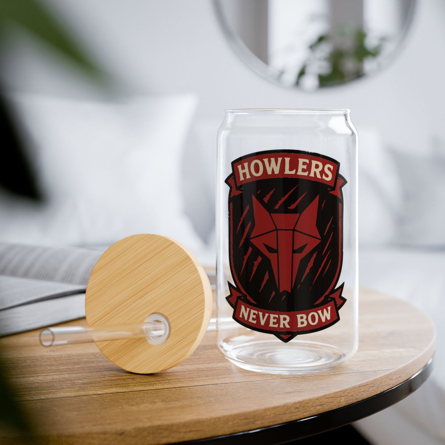 Howlers Never Bow Red Rising Inspired 16oz Sipper with Lid with Straw - Mug - With lid and straw - After Word