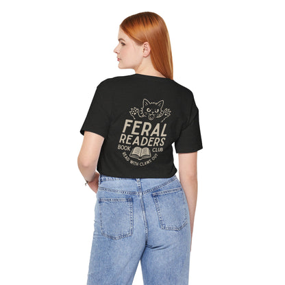 Feral Readers Book Club Tee – Read With Claws Out - T-Shirt - Black Heather - After Word