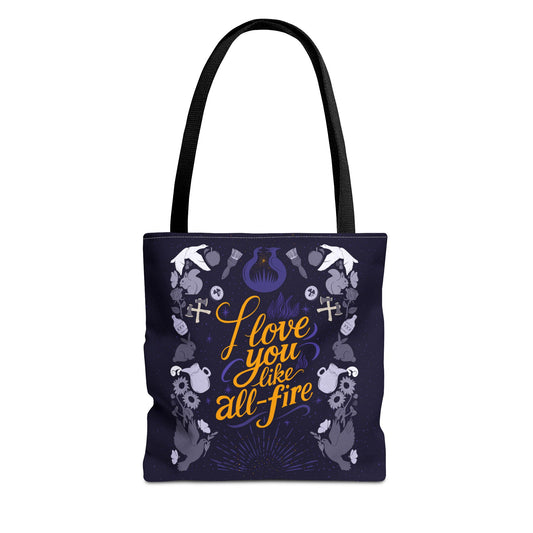 I Love You Like All - Fire Tote Bag – Sunrise on the Reaping Inspired - Bags - 13" × 13'' - After Word