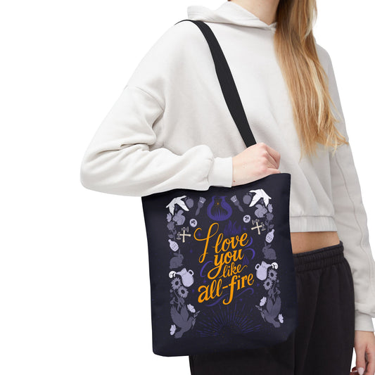 I Love You Like All - Fire Tote Bag – Sunrise on the Reaping Inspired - Bags - 13" × 13'' - After Word