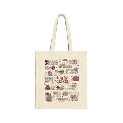 Jane Austen Inspired Cotton Canvas Tote Bag - Bags - Natural - After Word