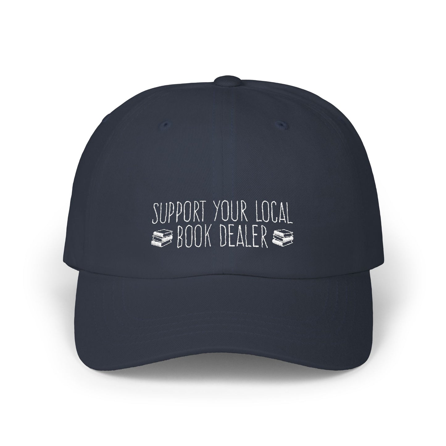 Support Your Local Book Dealer Embroidered Hat - Hats - Navy - After Word