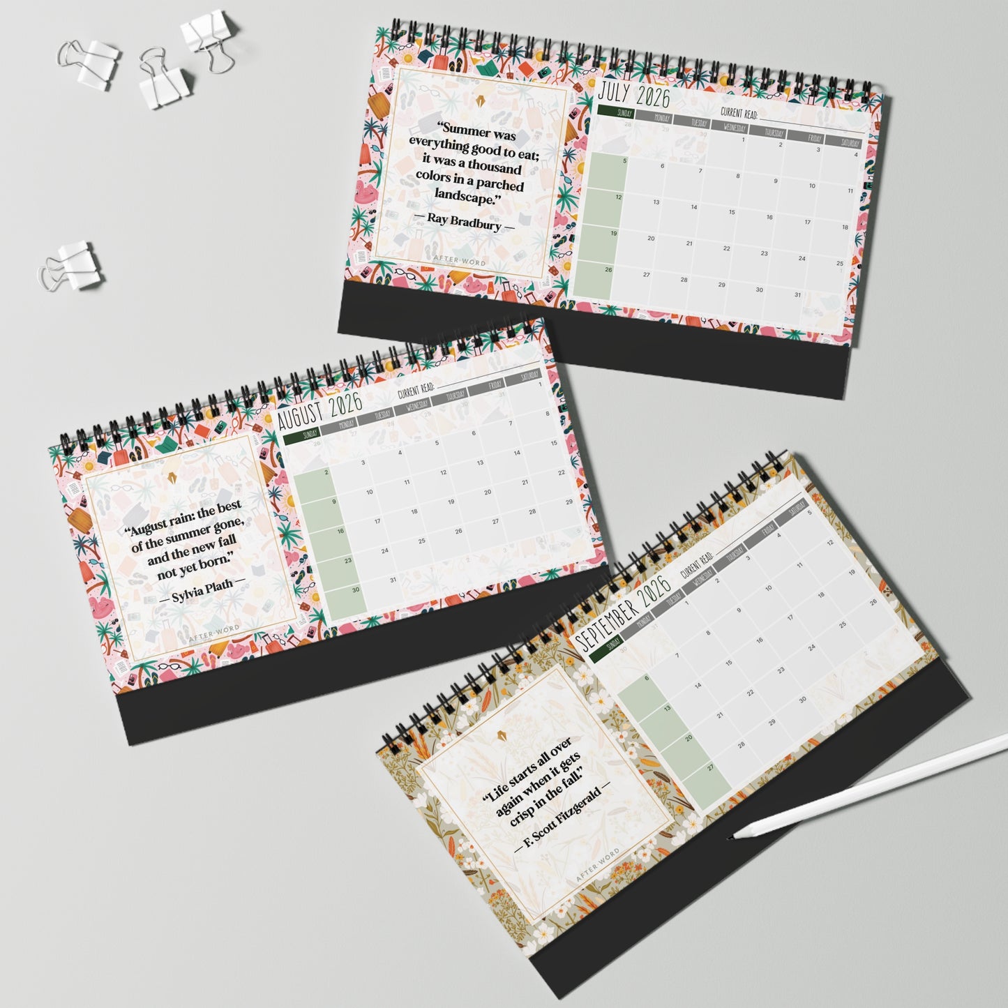 A Year Between the Pages – 2026 Desktop Quote Calendar - Calendar - 10" x 5" - After Word