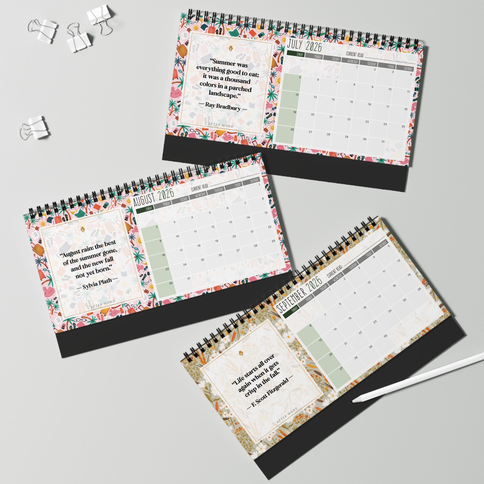 A Year Between the Pages – 2026 Desktop Quote Calendar - Calendar - 10" x 5" - After Word