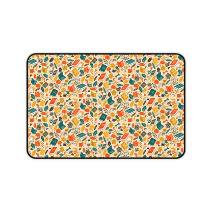 Barking Good Books - Cozy Season Desk Mat - Home Decor - 12" × 18" - After Word
