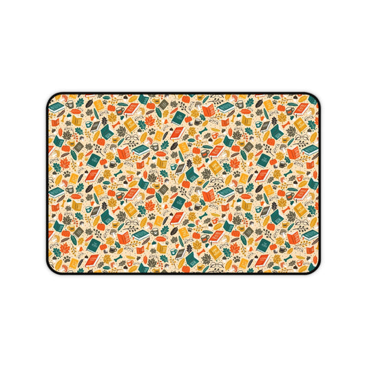 Barking Good Books - Cozy Season Desk Mat - Home Decor - 12" × 18" - After Word