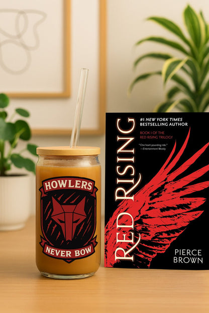 Howlers Never Bow Red Rising Inspired 16oz Sipper with Lid with Straw - Mug - With lid and straw - After Word