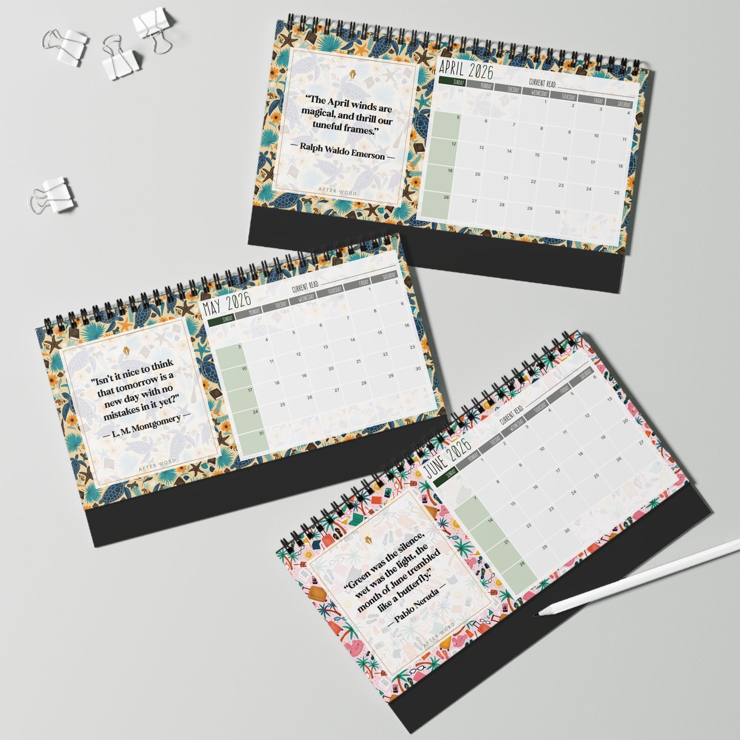 A Year Between the Pages – 2026 Desktop Quote Calendar - Calendar - 10" x 5" - After Word