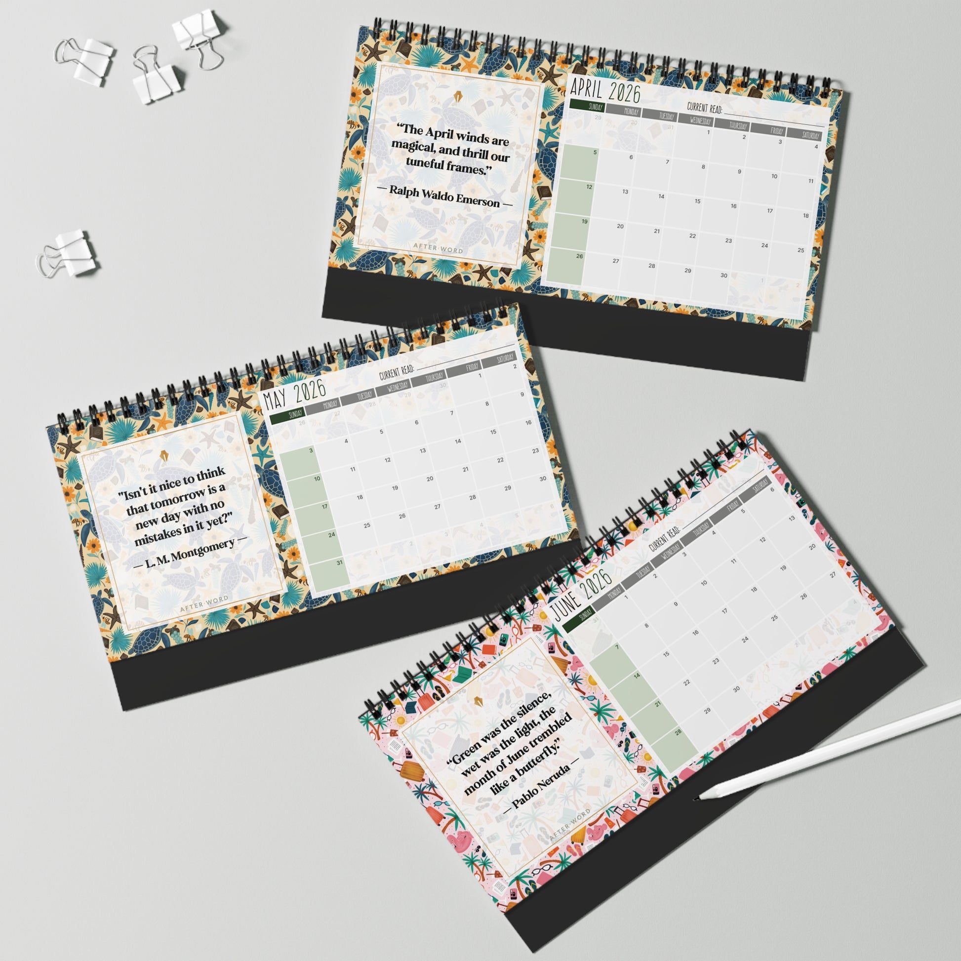A Year Between the Pages – 2026 Desktop Quote Calendar - Calendar - 10" x 5" - After Word