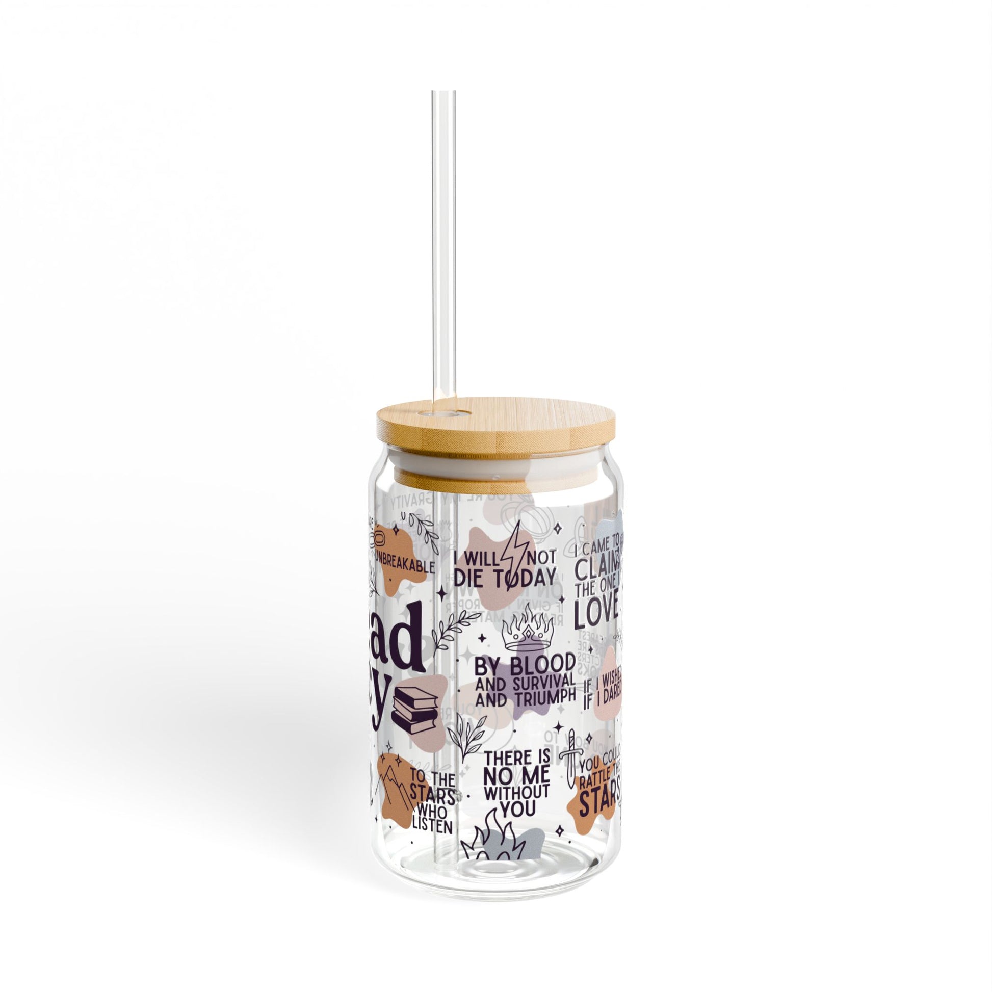 Read Spicy Sipper Romantasy Glass, 16oz - Inspired by ACOTAR, Fourth Wing, Throne of Glass, and Outlander - Mug - With lid and straw - After Word