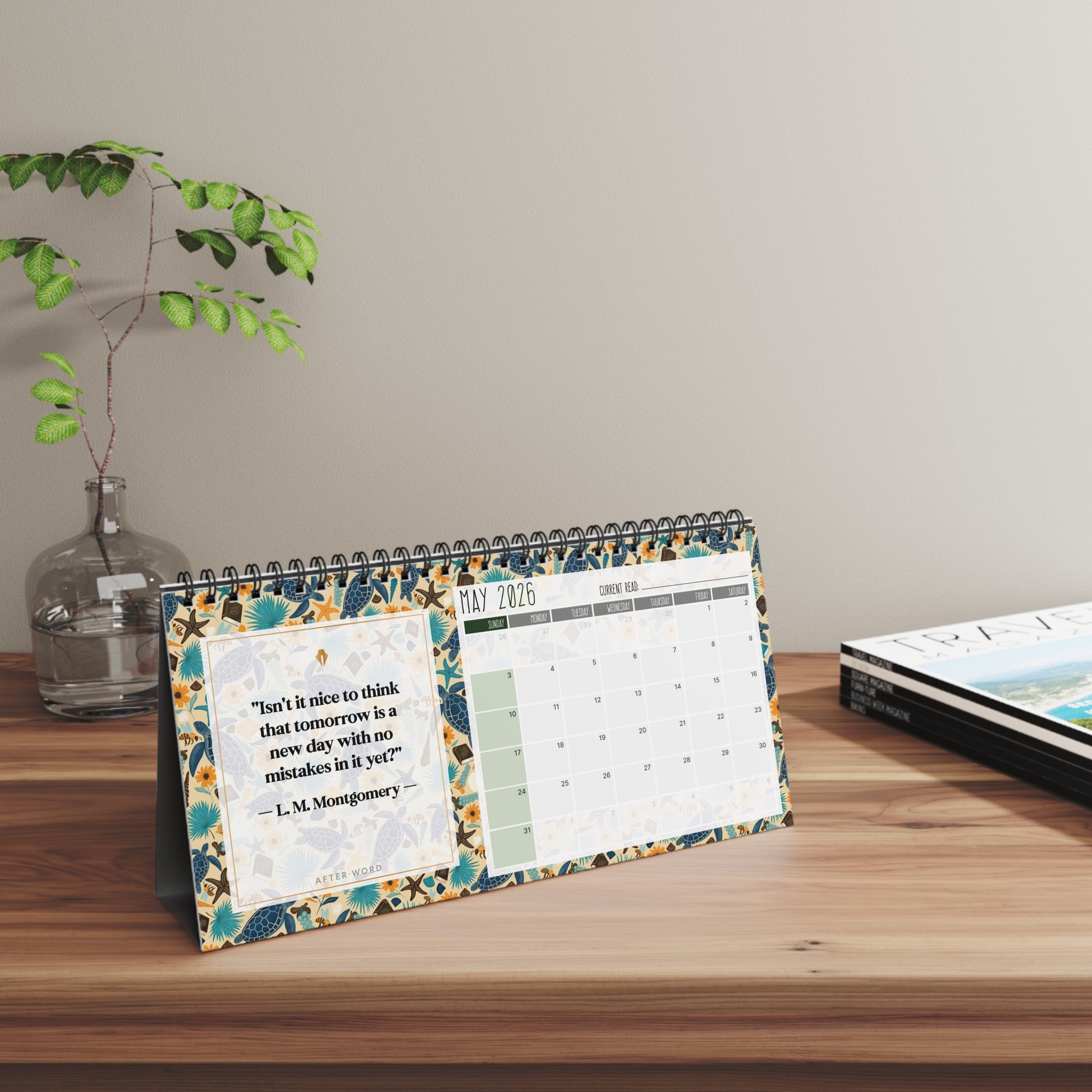 A Year Between the Pages – 2026 Desktop Quote Calendar - Calendar - 10" x 5" - After Word