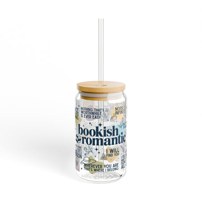 Bookish Romantic Sipper Glass (16oz) - Mug - With lid and straw - After Word