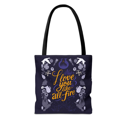 I Love You Like All - Fire Tote Bag – Sunrise on the Reaping Inspired - Bags - 13" × 13'' - After Word