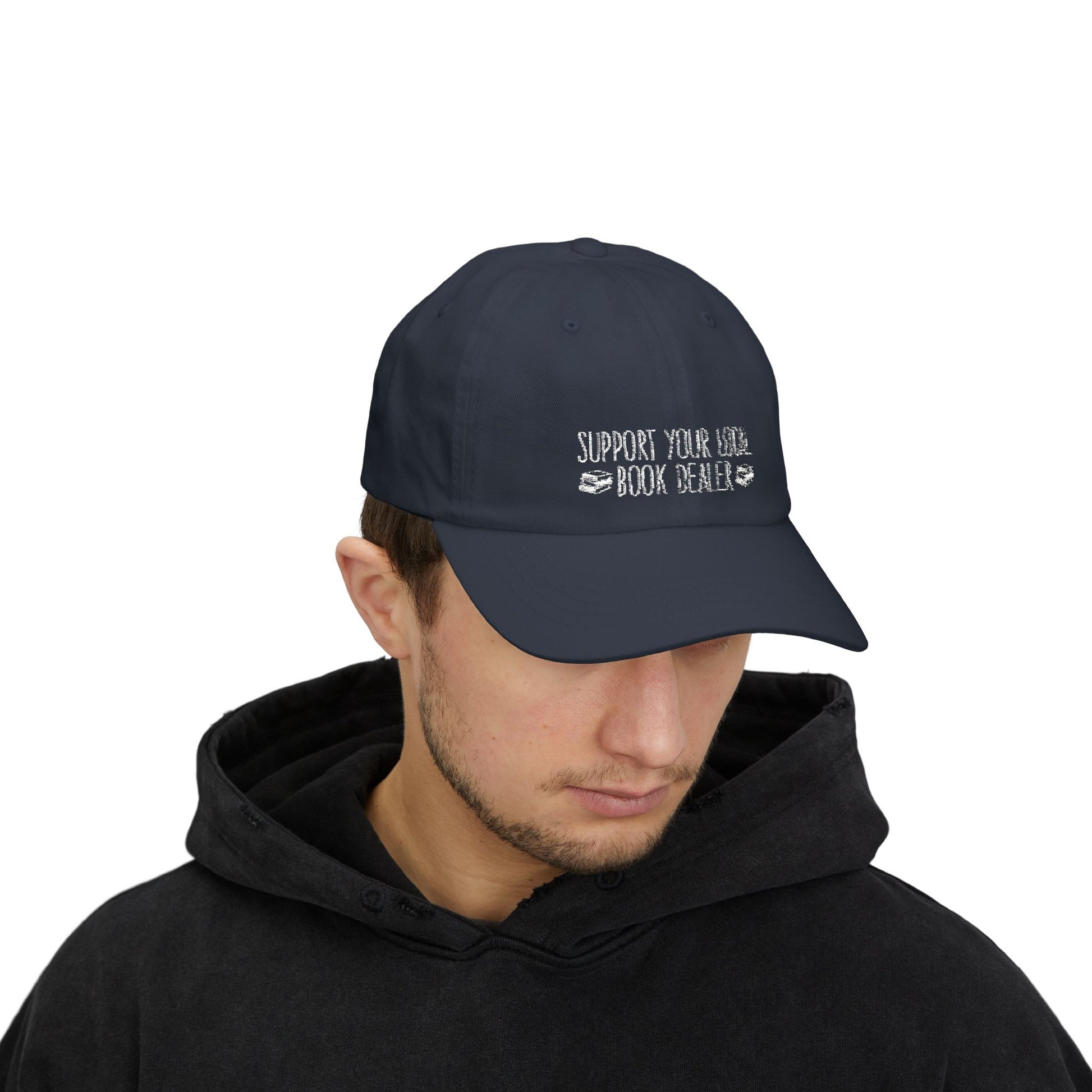 Support Your Local Book Dealer Embroidered Hat - Hats - Navy - After Word