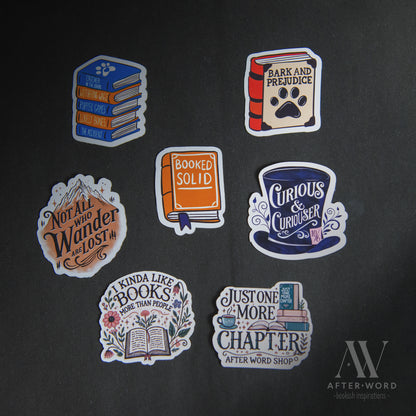 Book Lover Vinyl Stickers – Whimsical, Literary - Inspired Designs for Journals, Laptops & More - Sticker - Bark & Prejudice - After Word