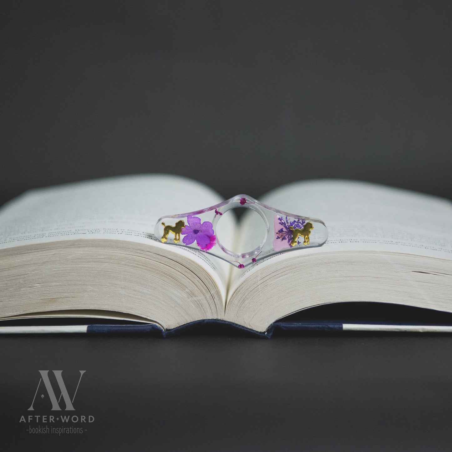 Floral Resin Page Holders - Book Accessories - Rounded Diamond - After Word