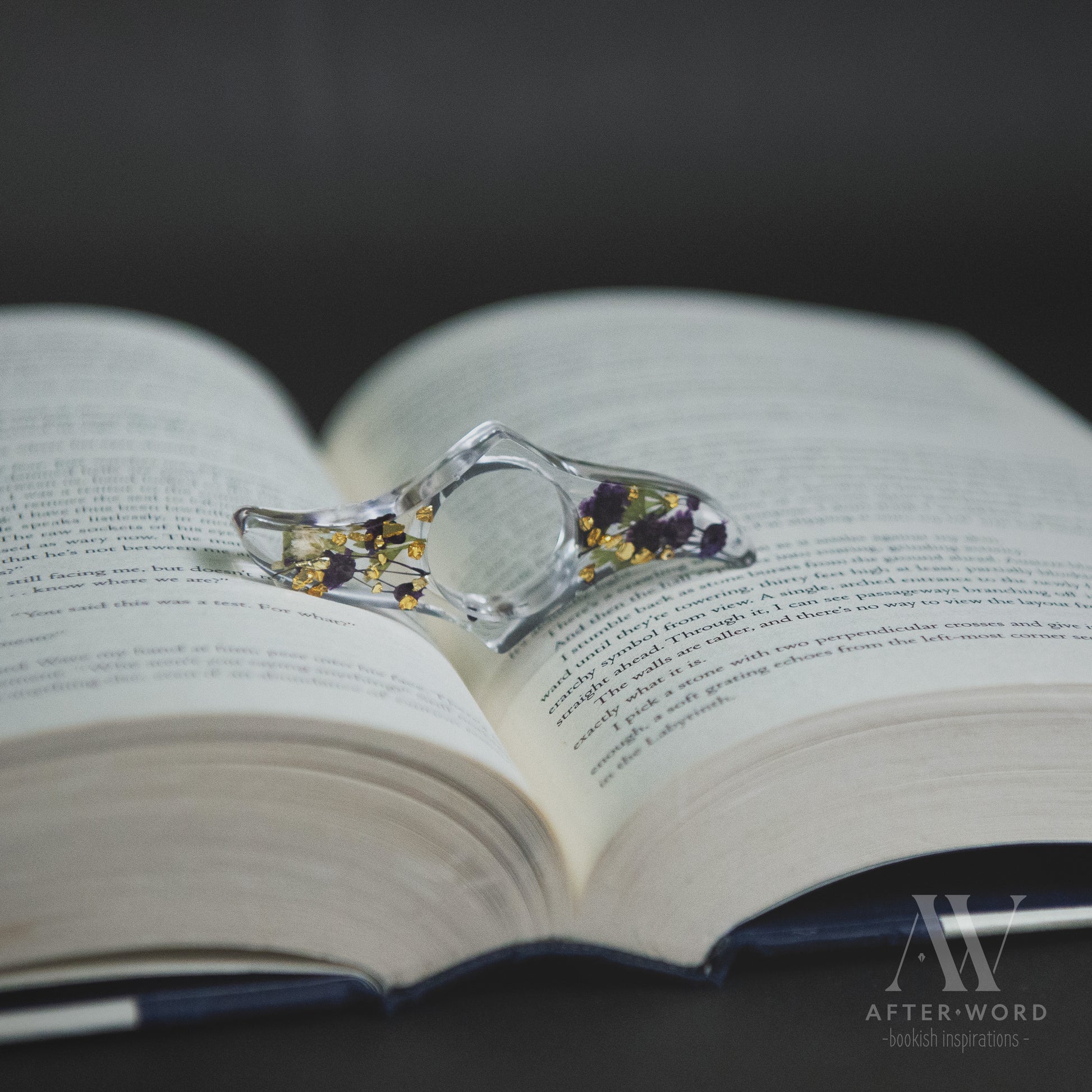 Floral Resin Page Holders - Book Accessories - Rounded Diamond - After Word