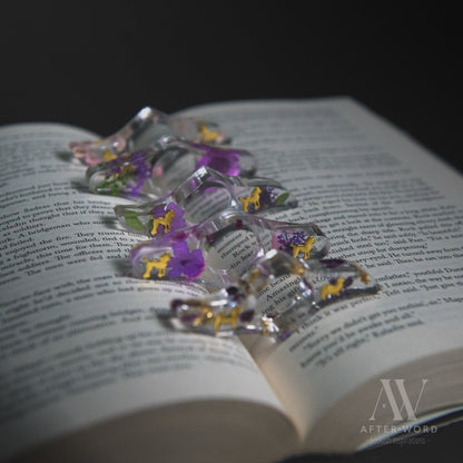 Floral Resin Page Holders - Book Accessories - Rounded Diamond - After Word