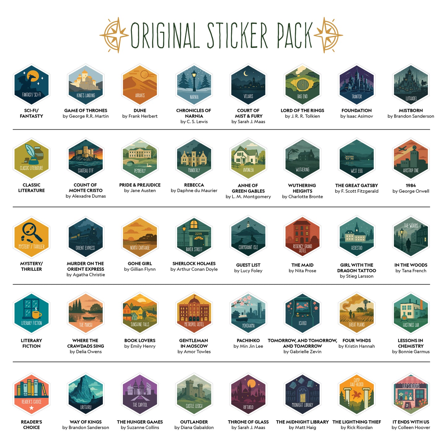 Book Trekker Individual Sticker Set Packs - Sticker - Fantasy/Sci - Fi - After Word