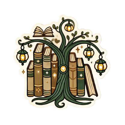 Book Lover Vinyl Stickers – Whimsical, Literary - Inspired Designs for Journals, Laptops & More - Sticker - Cottage Bookshelf - After Word