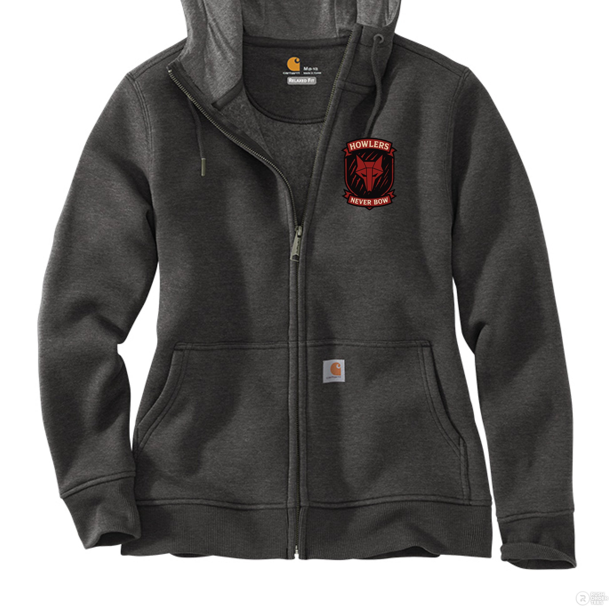 Howlers Never Bow Carhartt® Women’s Full - Zip Hoodie – Red Rising Inspired - Hoodie - Carbon Heather - After Word