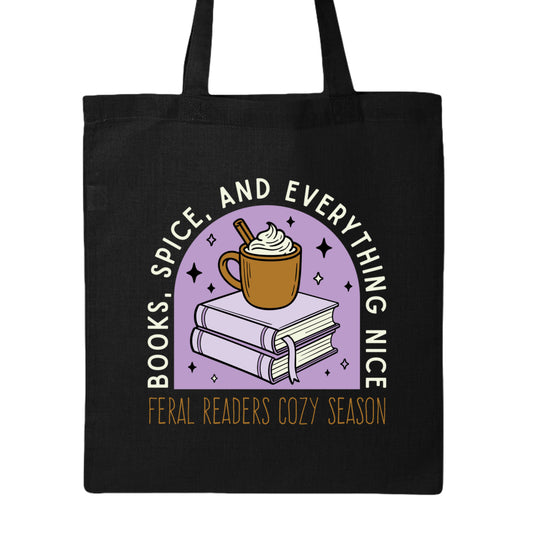 Books, Spice, and Everything Nice Tote - Bags - Black - After Word